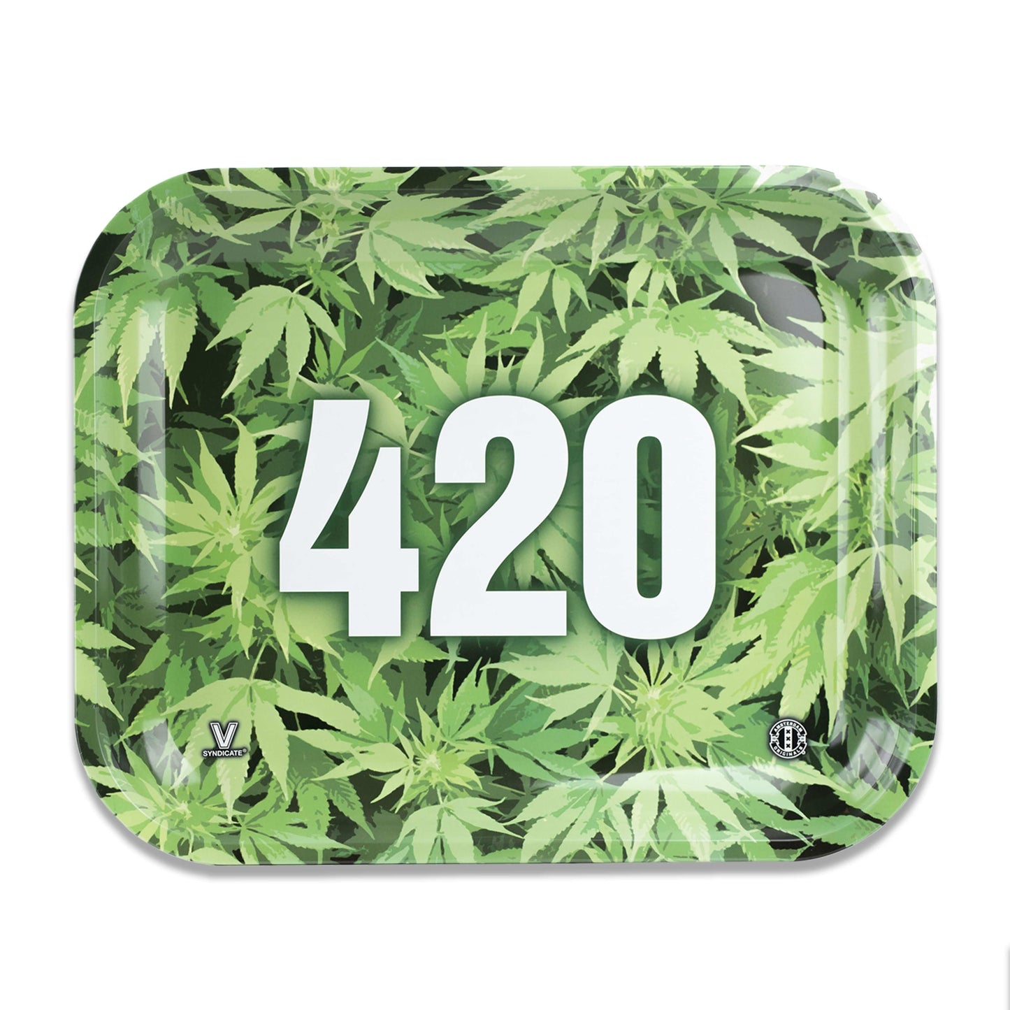 420 Green Metal Rollin' Tray 2 Size Options