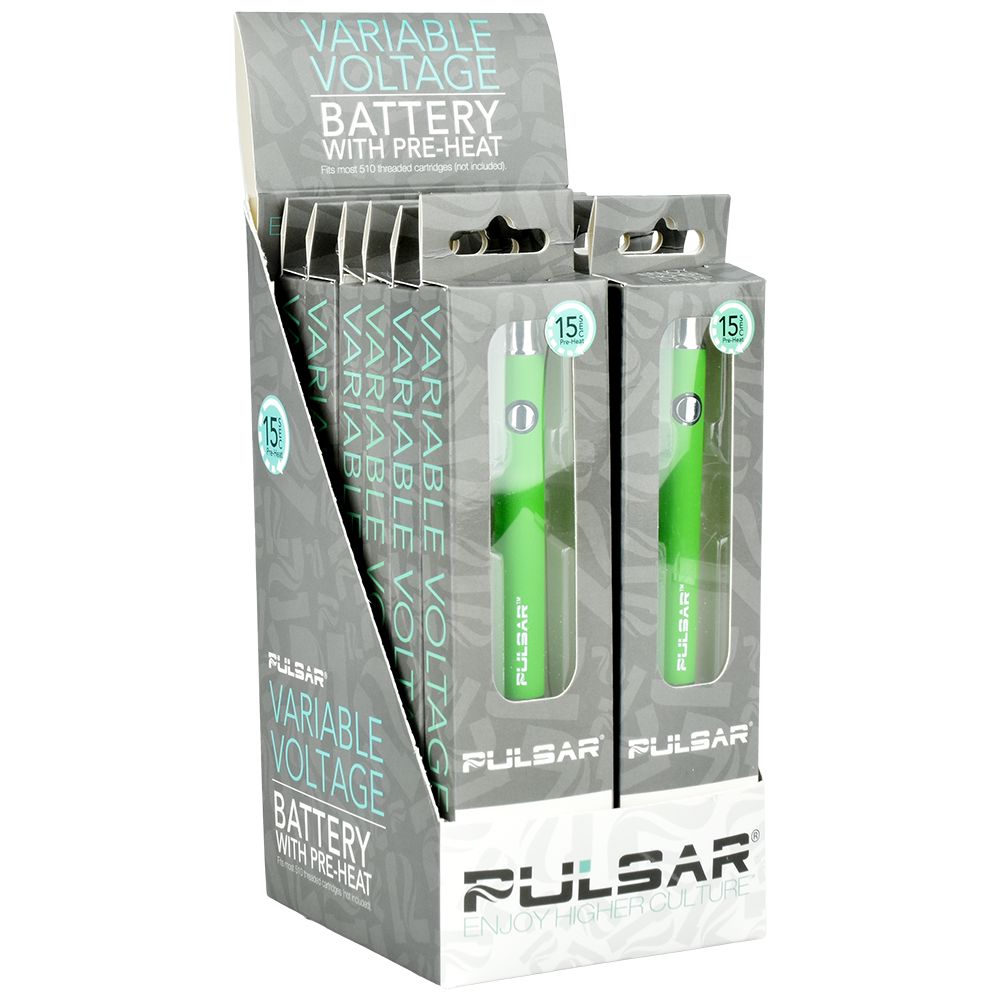 Pulsar Variable Voltage Battery w/ Preheat | 350mAh | 12ct Display 11 Color Options