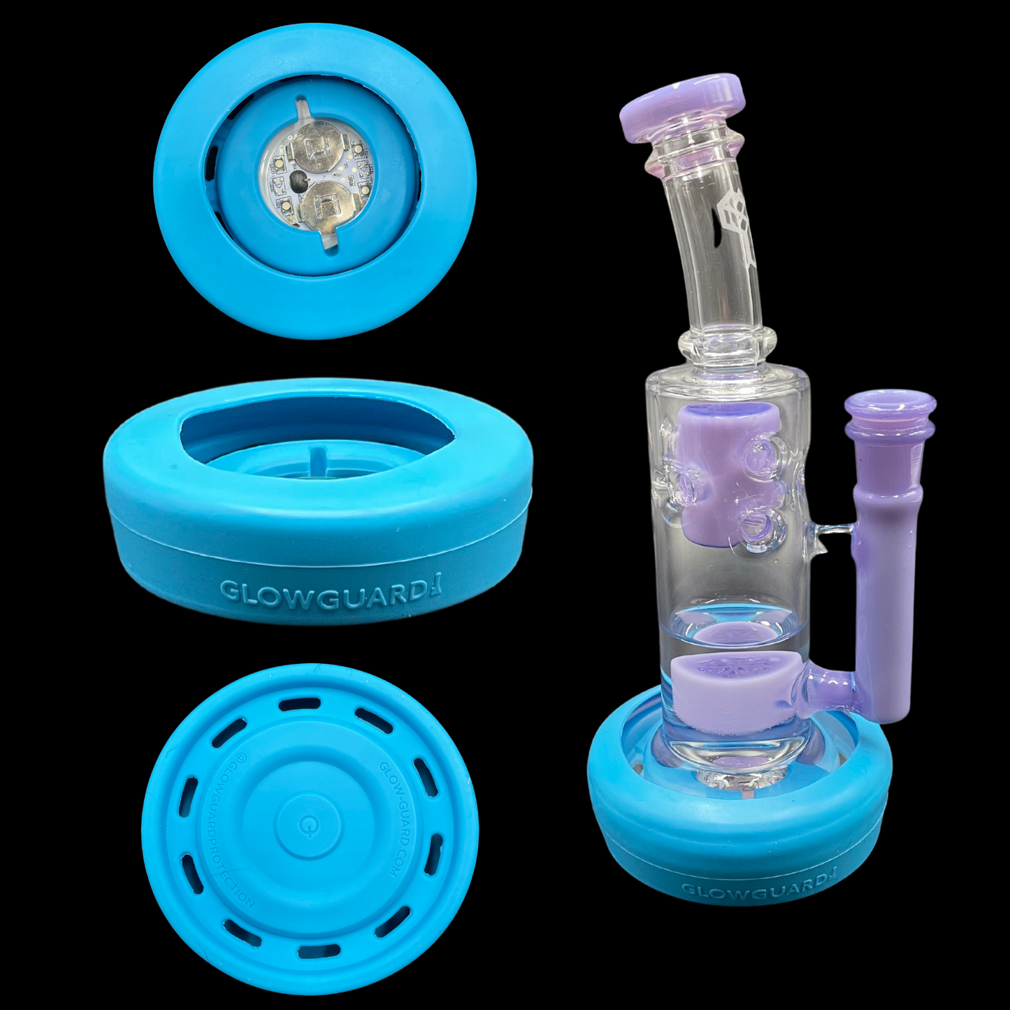 Bong Base Bumper Coin Battery 3in-4.25in Bases Silicone Fits Variety of Shapes - 8 Color Options