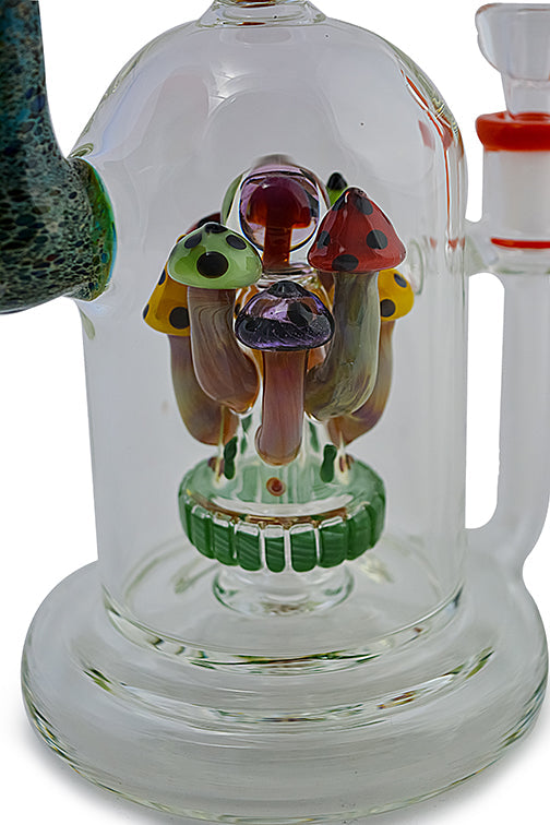 Detailed Handmade Mushroom Glass Water Pipe