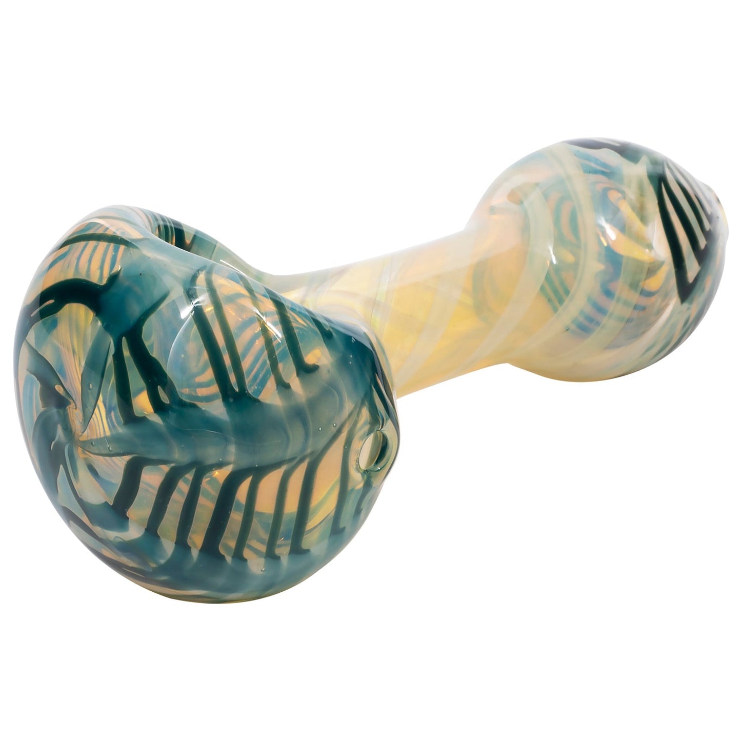 LA Pipes Twisty Cane Spoon Glass Pipe 2 Sizes & 6 Color Options