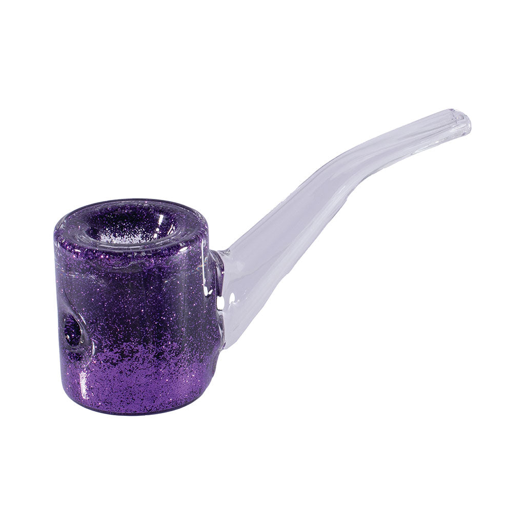 LIQUID GLITTER SHERLOCK HAND PIPE MULTIPLE COLORS