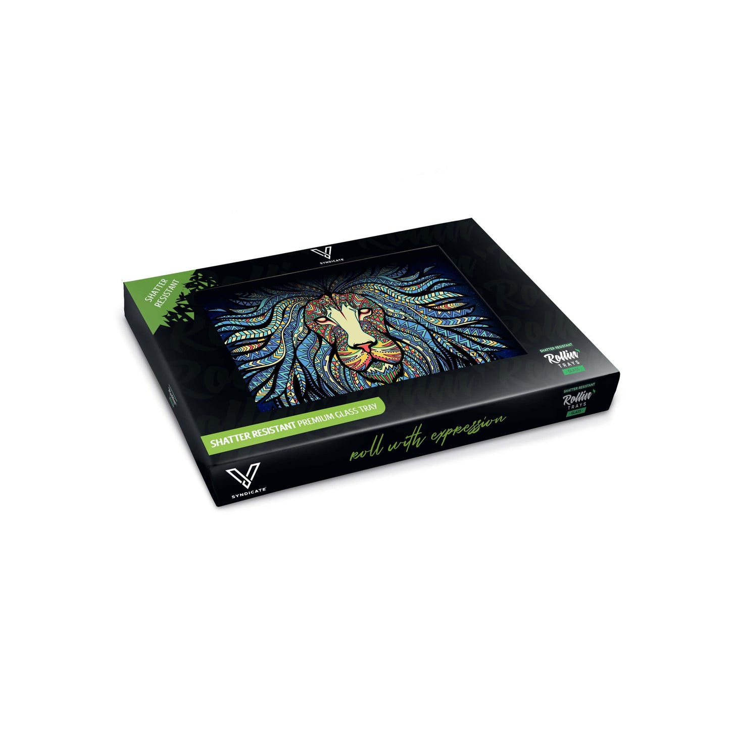 Tribal Lion Glass Rollin' Tray 2 Size Options