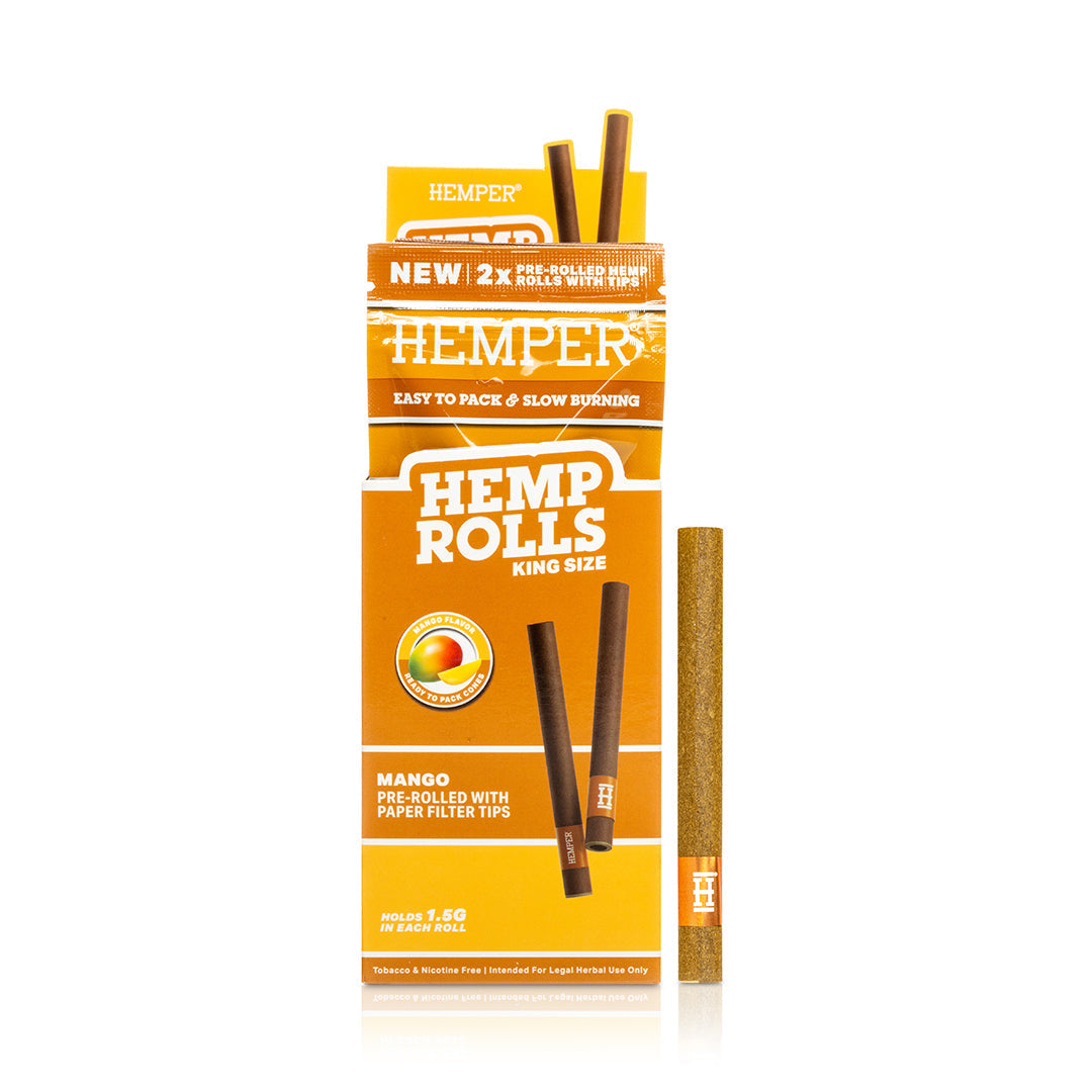 Pre-Rolled King Size  Paper Tip Hemp Rolls | 2PK Multiple Flavors Available
