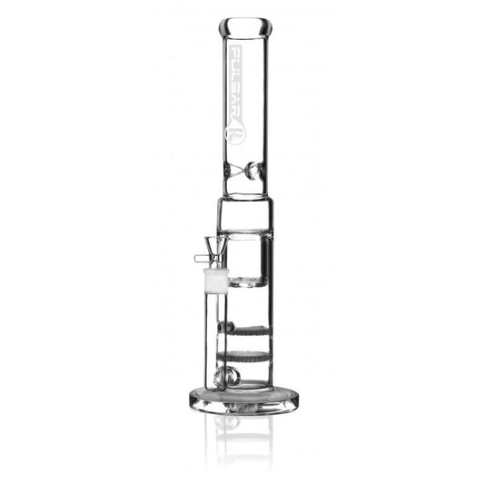 Pulsar Double Honeycomb Perc Bong 17"