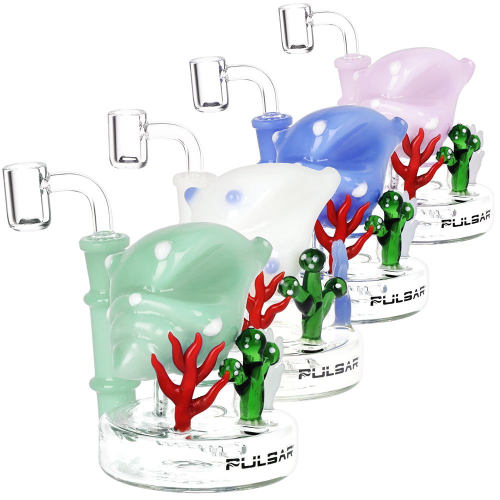 Pulsar Conch Reef Mini Glass Dab Rig - 4" / 14mm F / Colors Vary