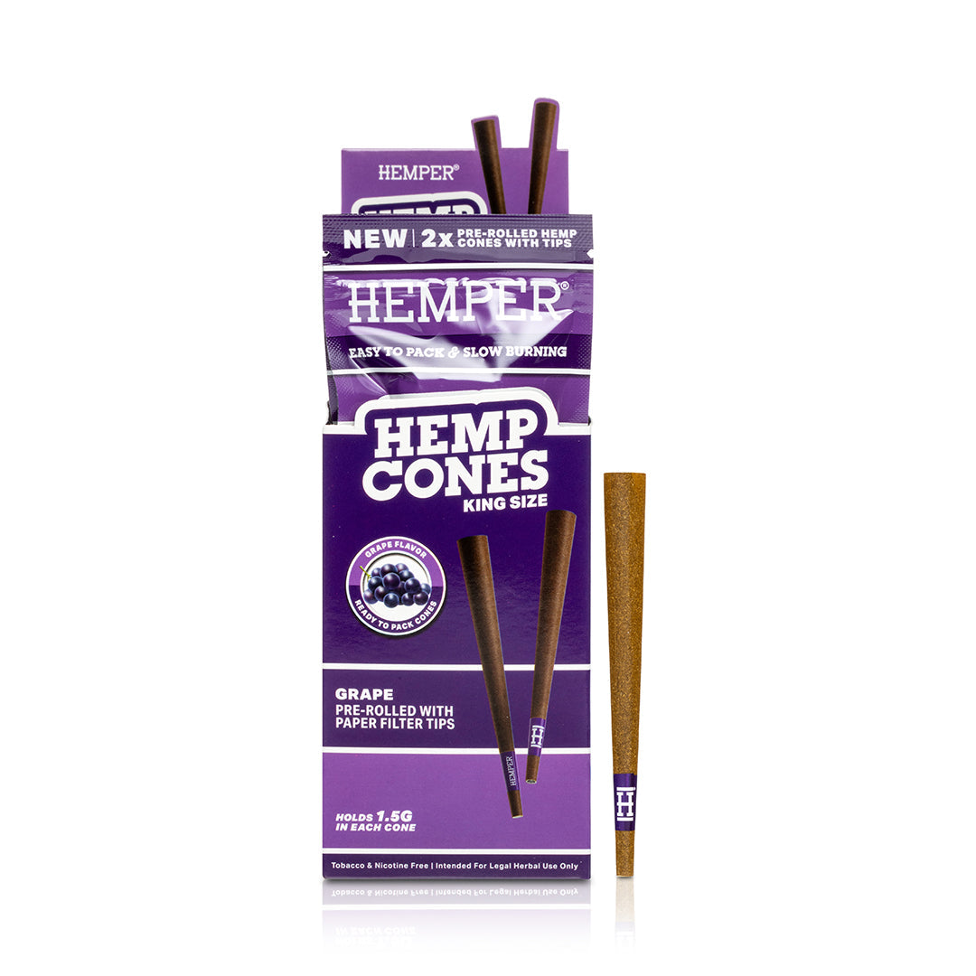 Pre-Rolled King Size Paper Tip Hemp Cones | 2PK Multiple Flavors Available