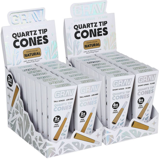 GRAV Quartz Tip Pre-Rolled Cones | Natural | 16pk Display