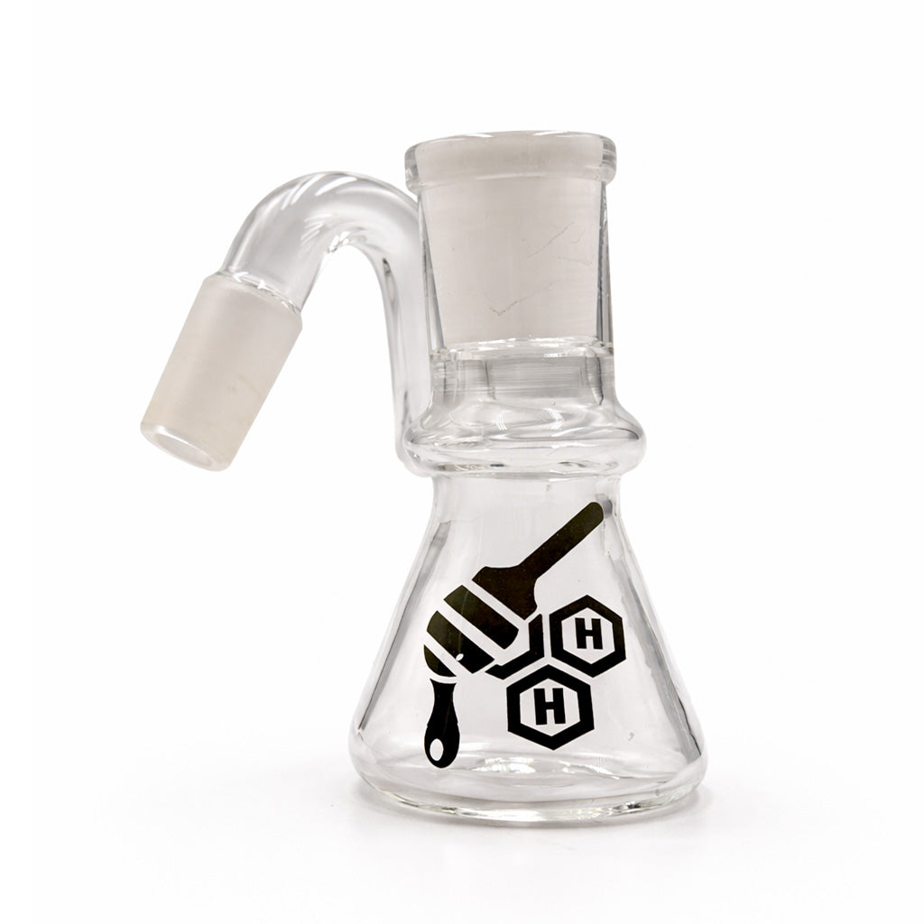 Honeybee Herb Beaker Base Glass Swan Arm Mini Dry Ash Catcher - 2 Angle Options