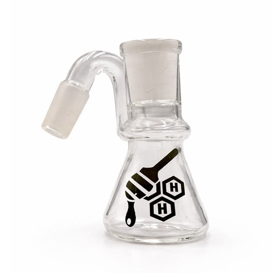 Honeybee Herb Beaker Base Glass Swan Arm Mini Dry Ash Catcher - 2 Angle Options