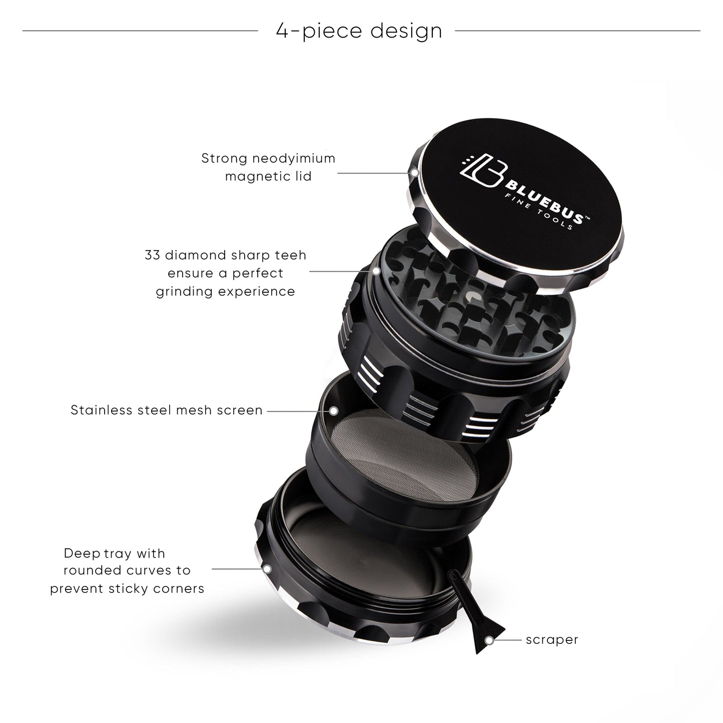 GAC 2.5" Ceramic Grinder 5 Color Options