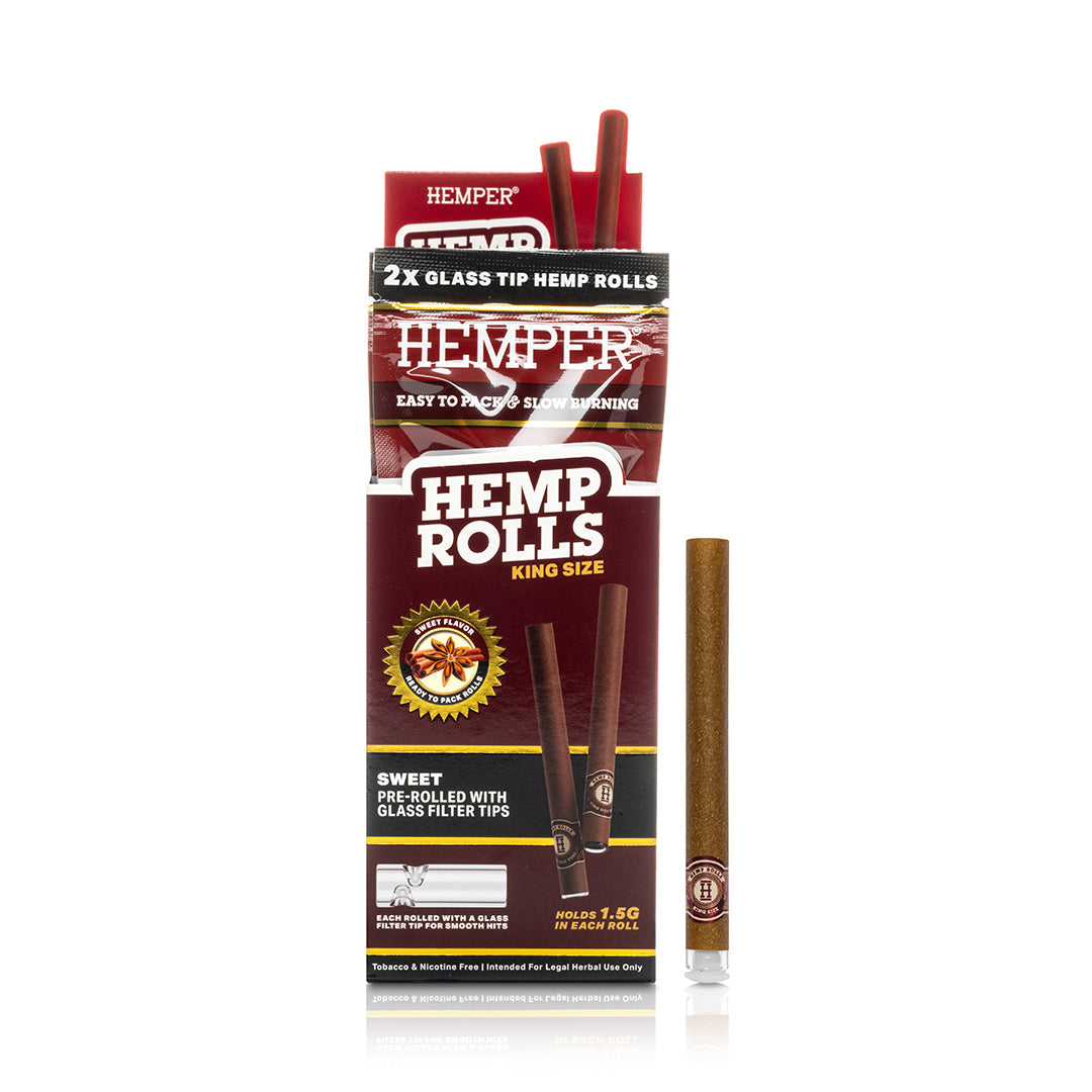 Pre-Rolled King Size Glass Tipped Hemp Rolls | 2PK Multiple Flavors Available