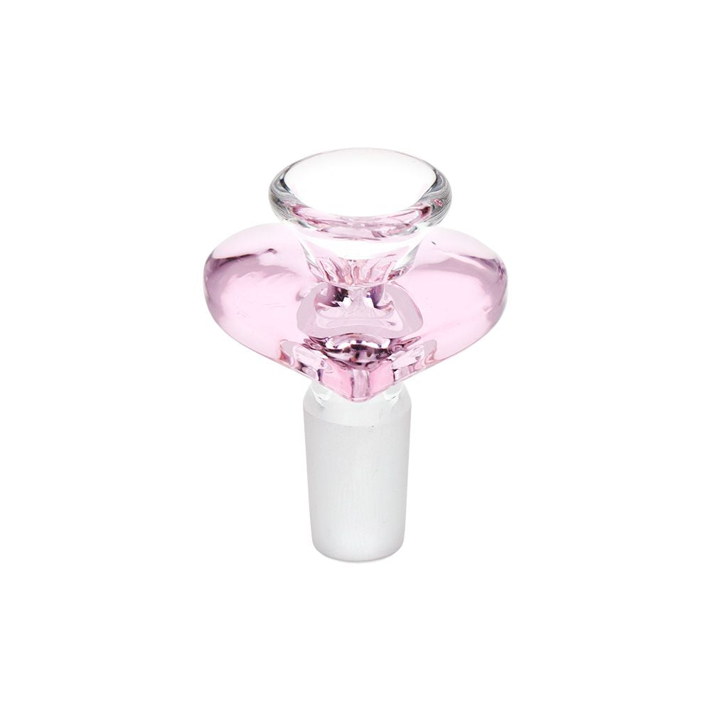 4CT BUNDLE - Pink Heart Glass Herb Slide - 14mm M