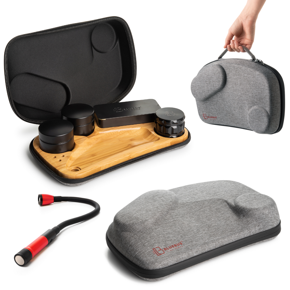 BLAZE Wooden Stash Rolling Tray Bundle With or Without Light
