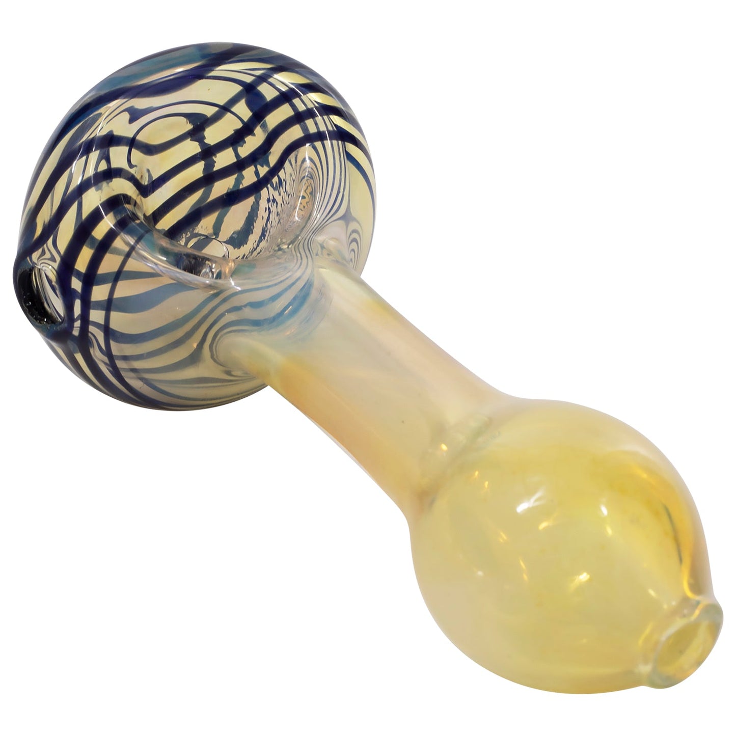 LA Pipes Spiral-Head Color Changing Glass Spoon Pipe 2 Sizes and 5 Color Options