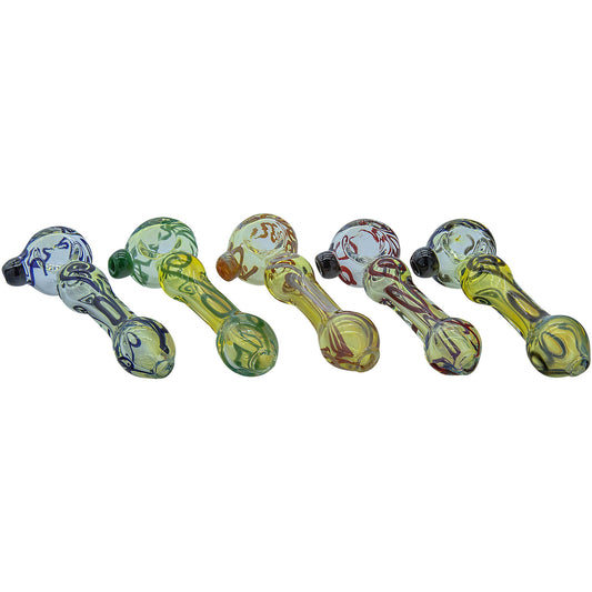 LA Pipes "Painted Warrior Spoon" Glass Pipe 5 Color Options