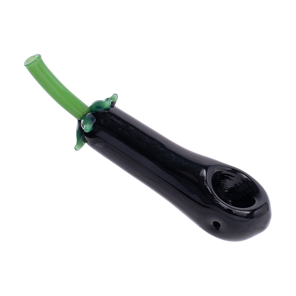 Eggplant Novelty Glass Hand Pipe - 3 Colors Options