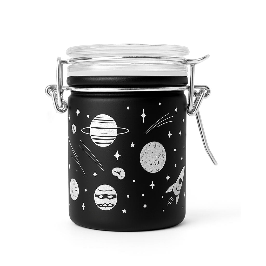 BLACK FROSTED - GALAXY STORAGE JAR TWO SIZES AVAILABLE
