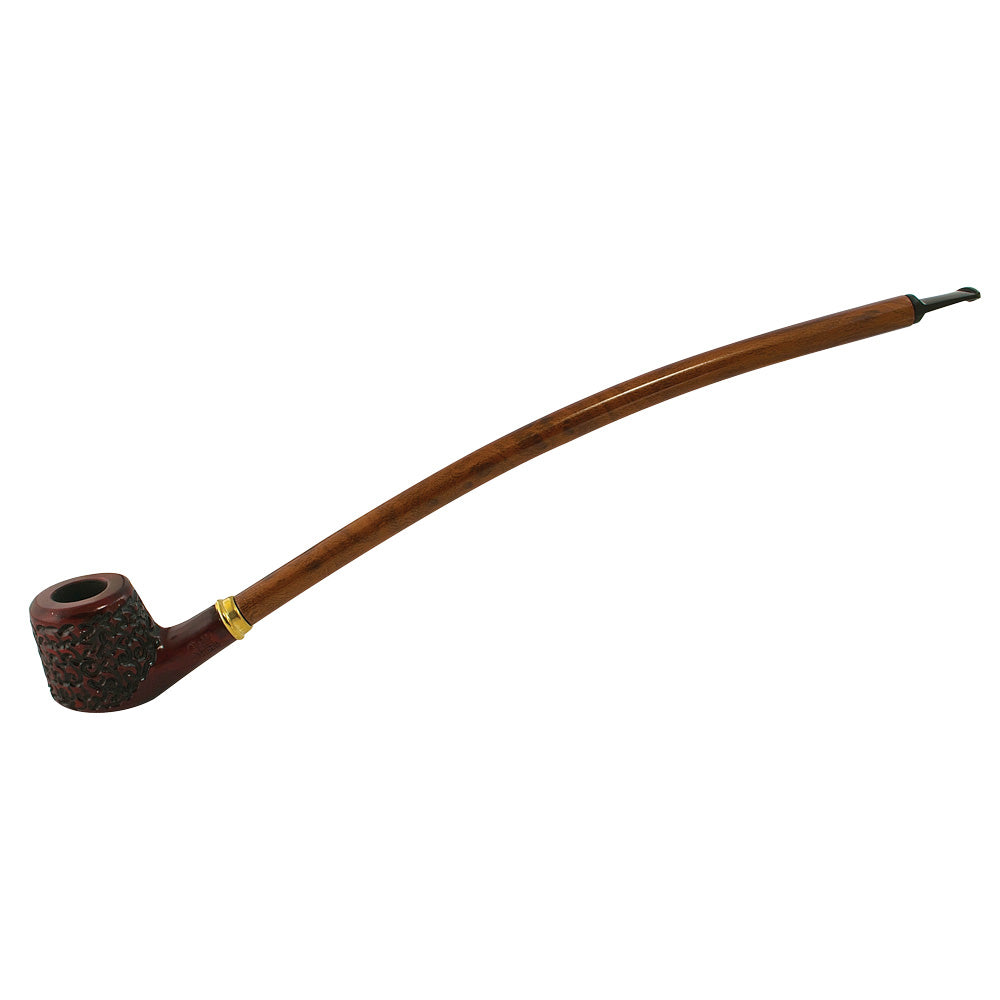 Pulsar Shire Pipes Curved Engraved Cherry Wood Pipe - 15"