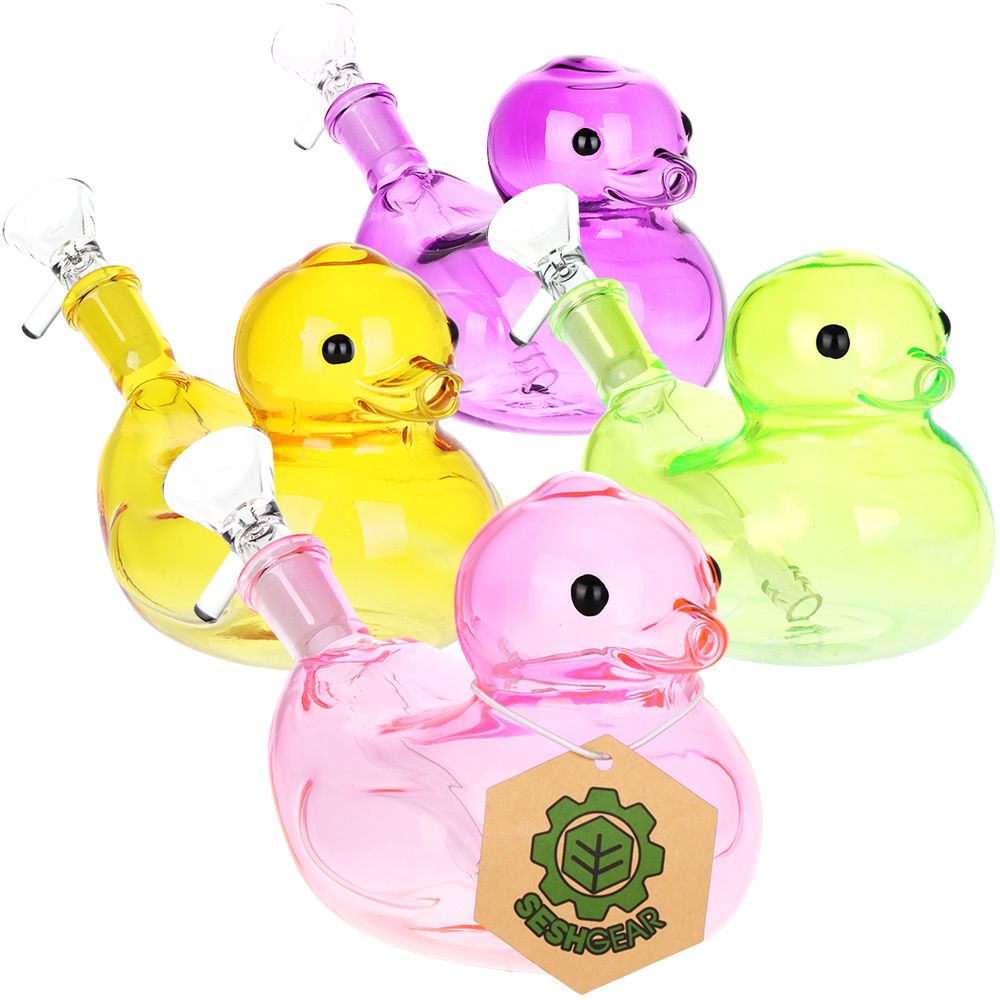 SeshGear Floating Ducky Water Pipe - 5.5" / 14mm F / Colors Vary