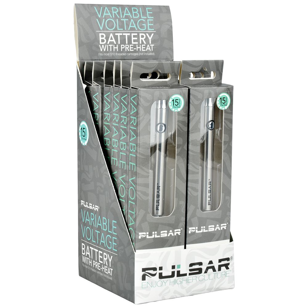Pulsar Variable Voltage Battery w/ Preheat | 350mAh | 12ct Display 11 Color Options