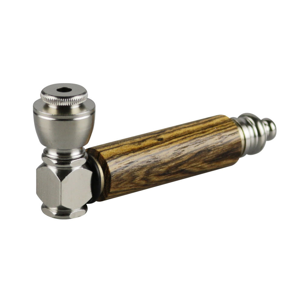 Exotic Wood & Stainless Steel Hand Pipe 2 Size Options