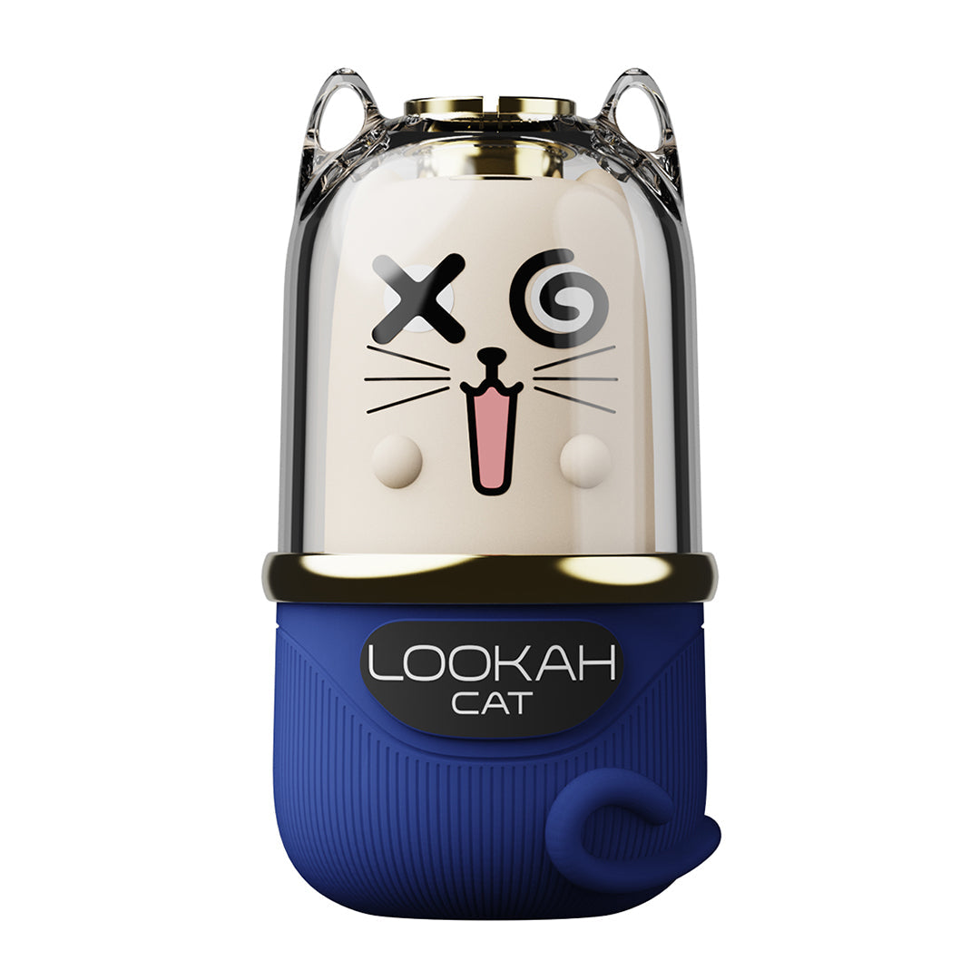 Blue LOOKAH Cat front view displaying "LOOKAH Cat" logo along with the cat face and cat ears. 