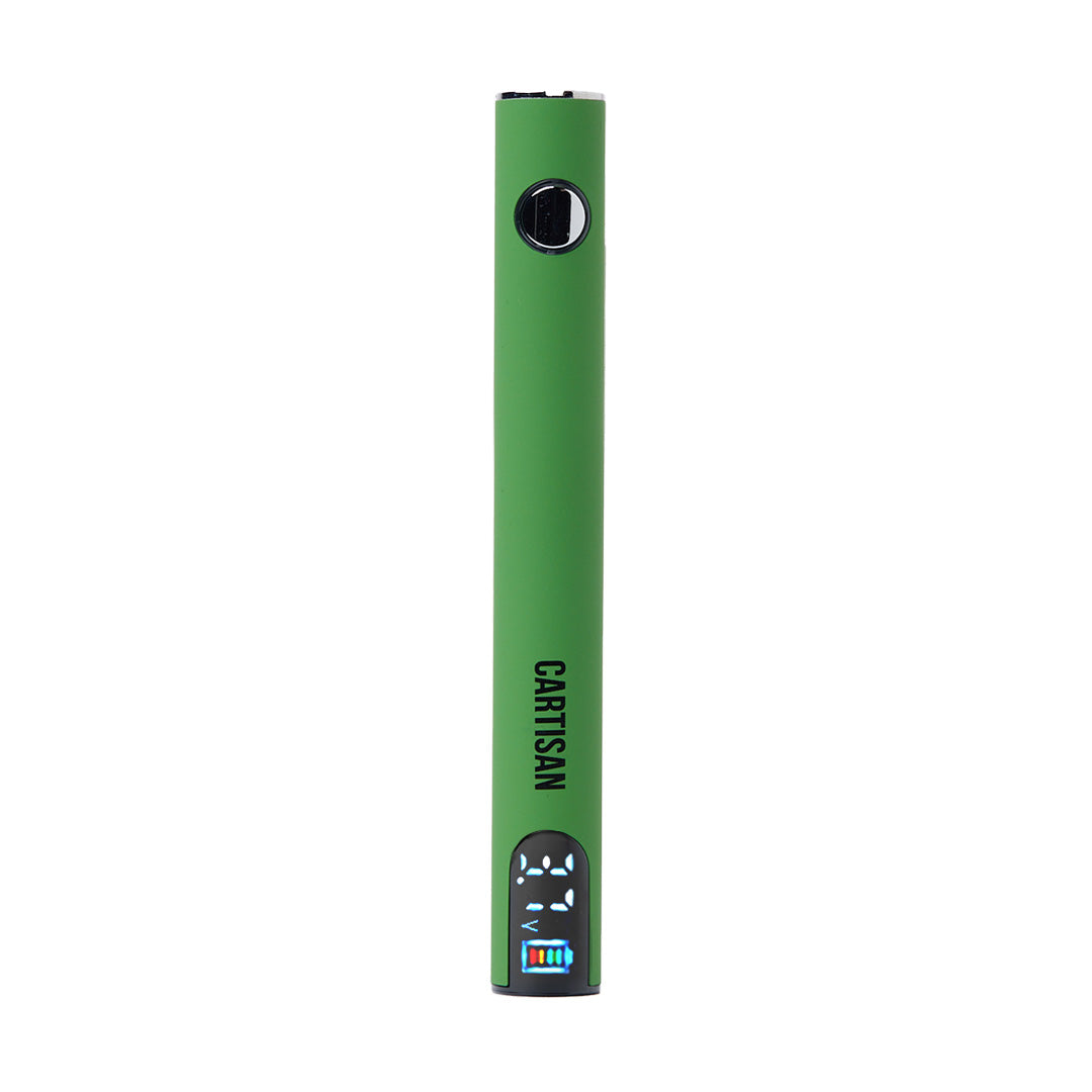 Cartisan Pro Pen NEO 900 in Green, displaying the modern USB-C charging port and 5-click power lock mechanism.