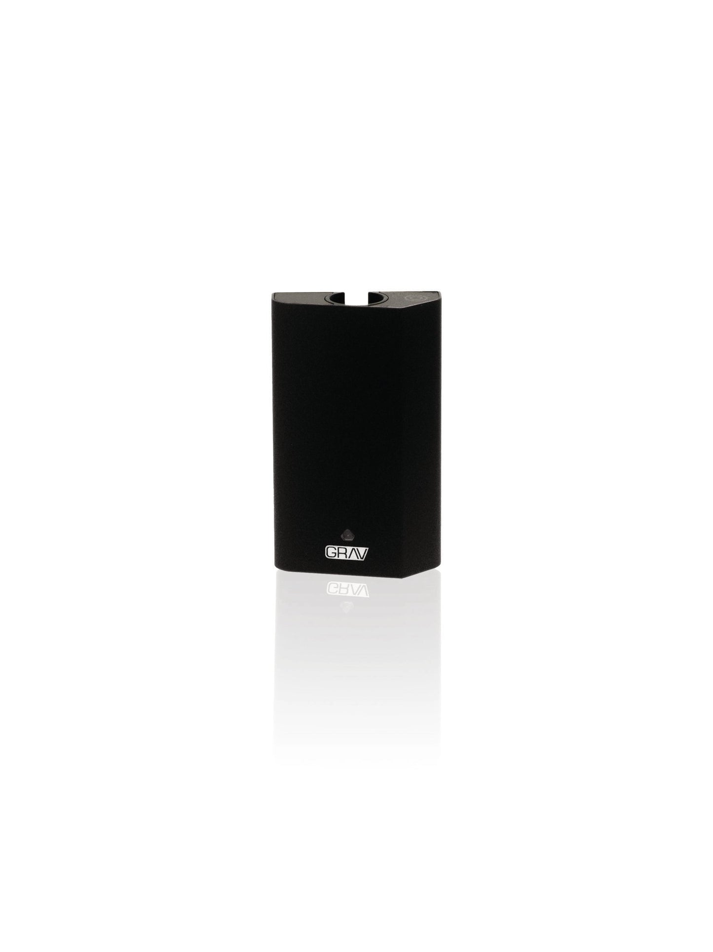 GRAV® Gem-in-Eye portable vape battery in Black, a compact and discreet trapezoid-shaped 510 battery that sits flat on any surface.