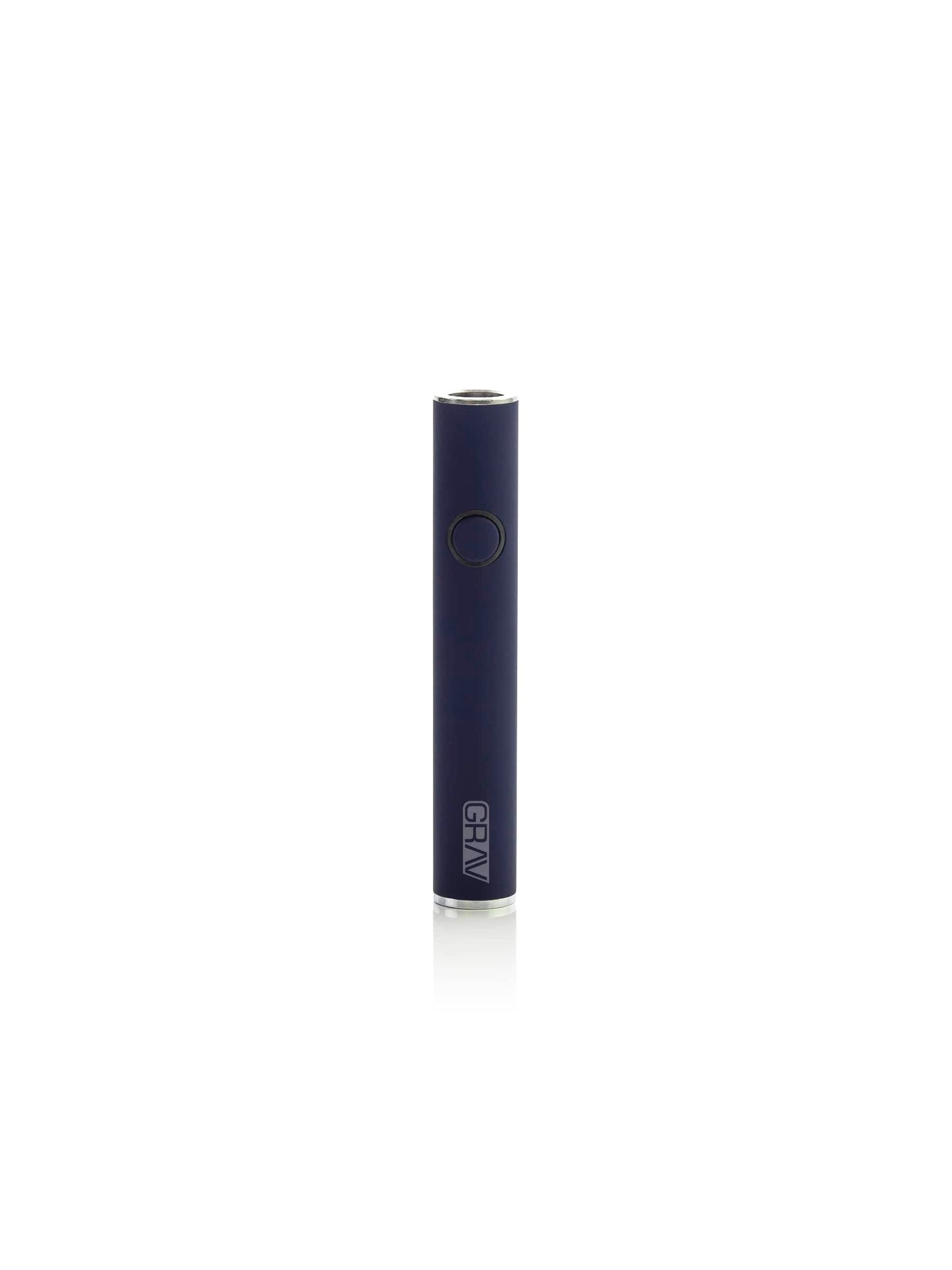 A front-profile view of the GRAV® Micro-Pen Battery in Midnight Blue. The image displays the device in a sophisticated, dark navy matte finish. This discreet colorway emphasizes the Micro-Pen’s dual-activation design and versatile 510-thread compatibility for on-the-go sessions.