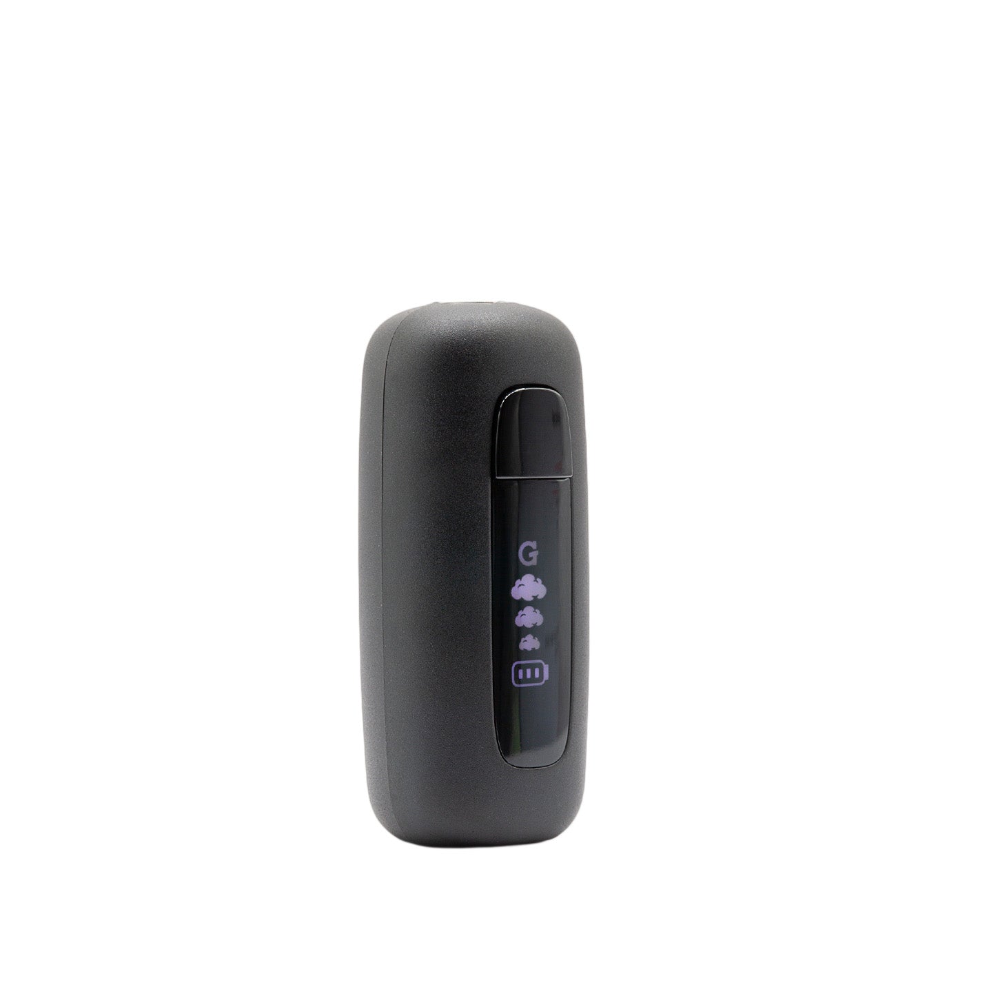 Angled front view of the G Pen 510 Original battery highlighting the digital screen and compact form factor.