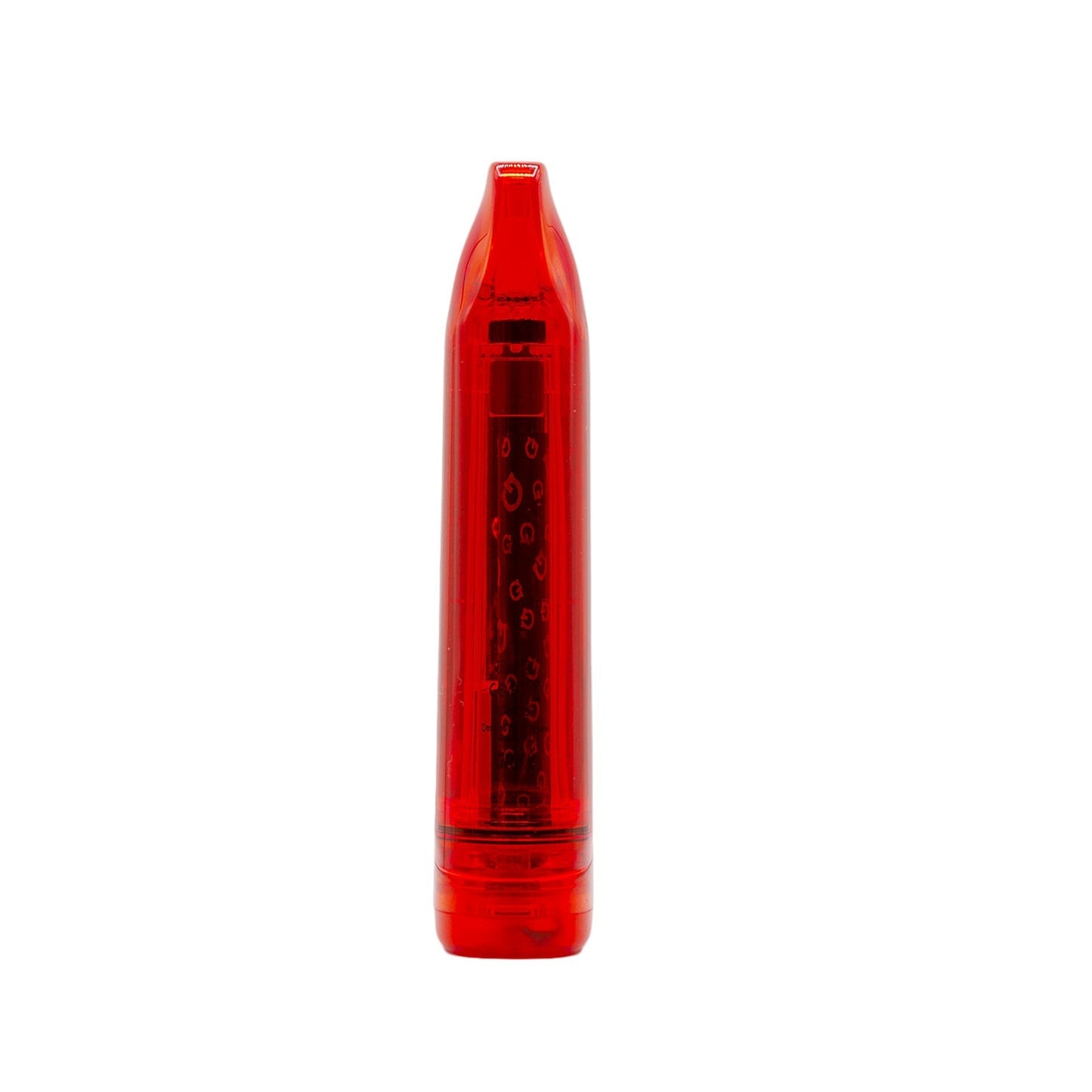Vertical front-facing profile of the G Pen Hydout Red Translucent, showing the slim width and mouthpiece integration.