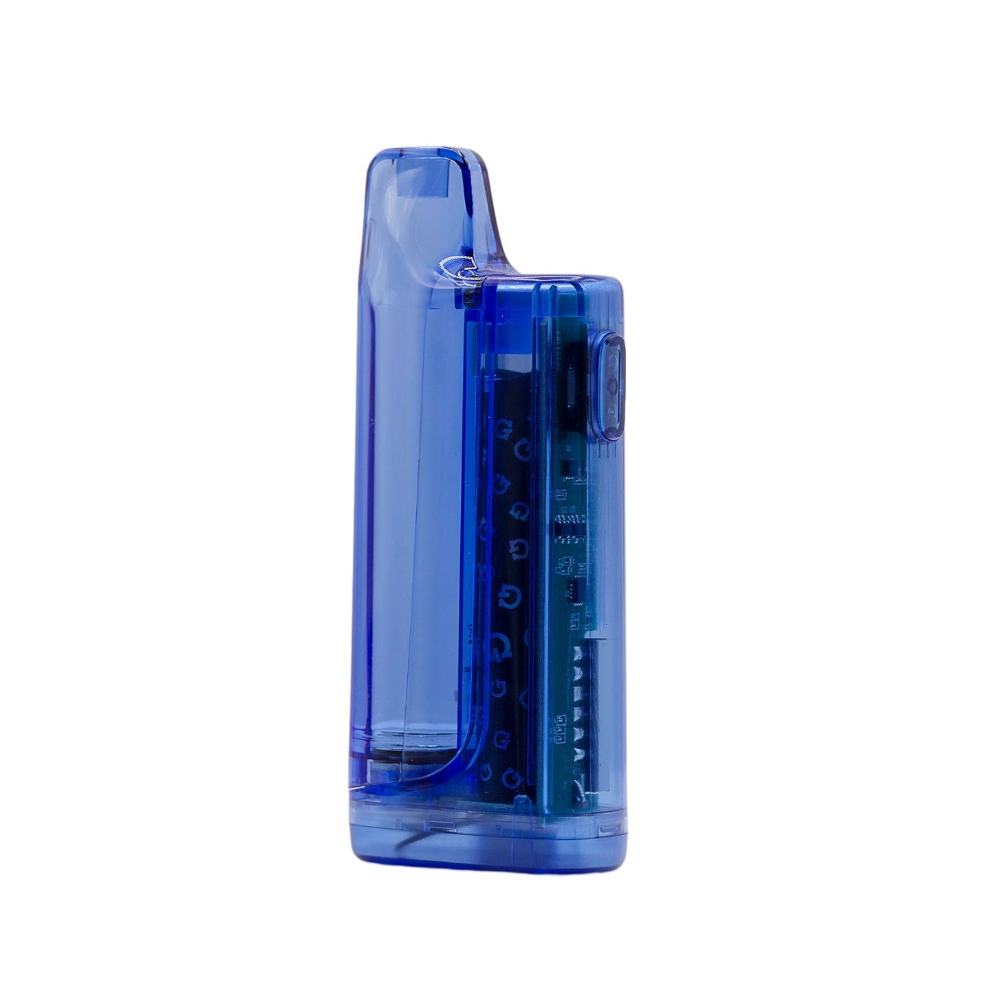 G Pen Hydout Blue Translucent 510 battery at an angle, highlighting the high-quality translucent blue finish.