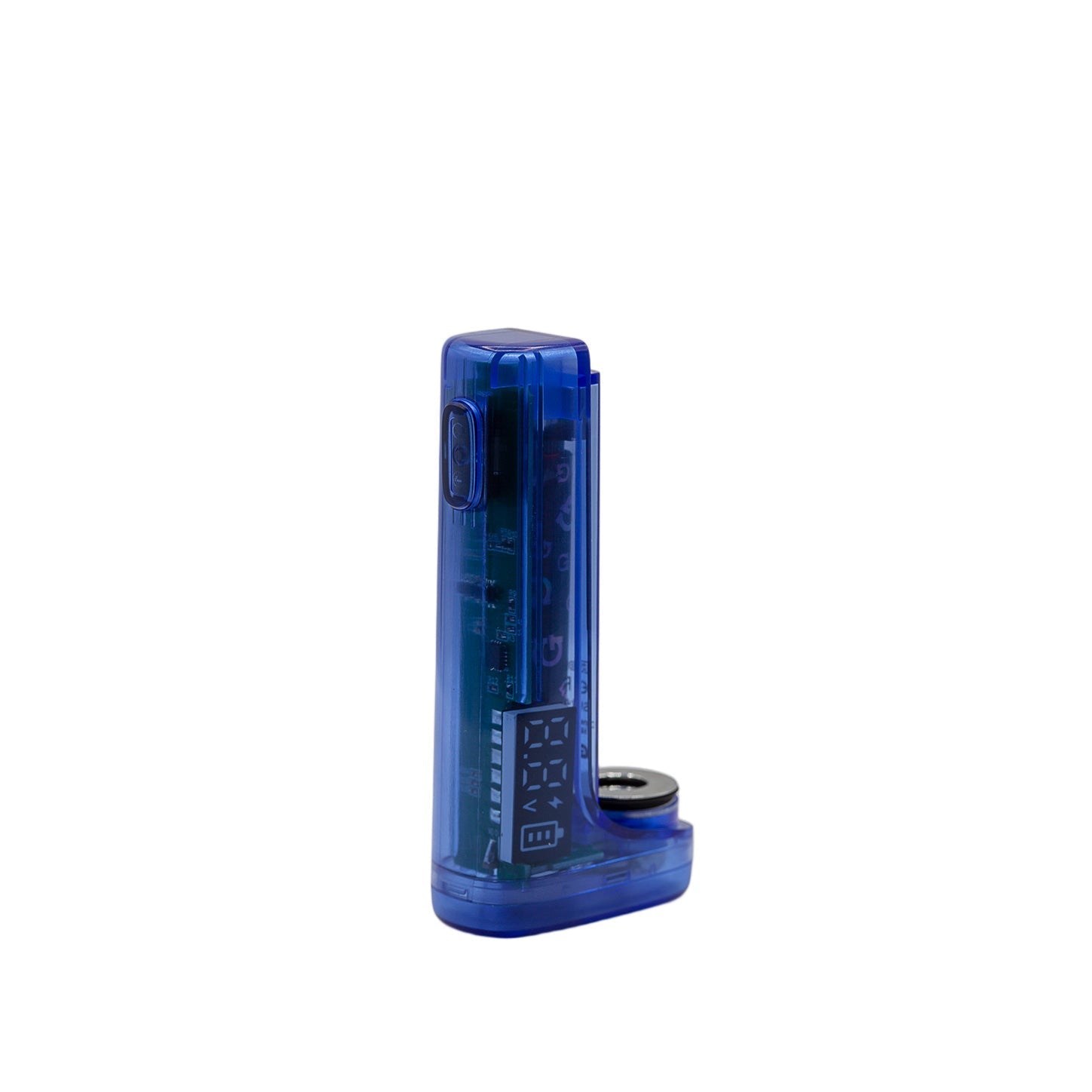 Profile view of the G Pen Hydout Blue Translucent base showing the magnetic 510-thread connection point.