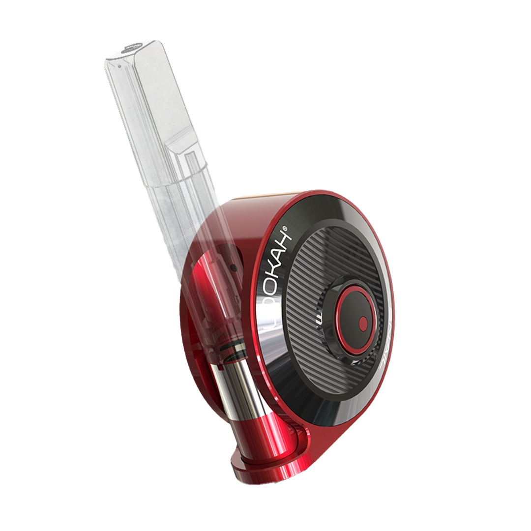 Lookah Snail 2.0 510 vaporizer in Red, featuring three adjustable voltage modes (3.2V, 3.6V, 4.2V) and micro-USB charging.
