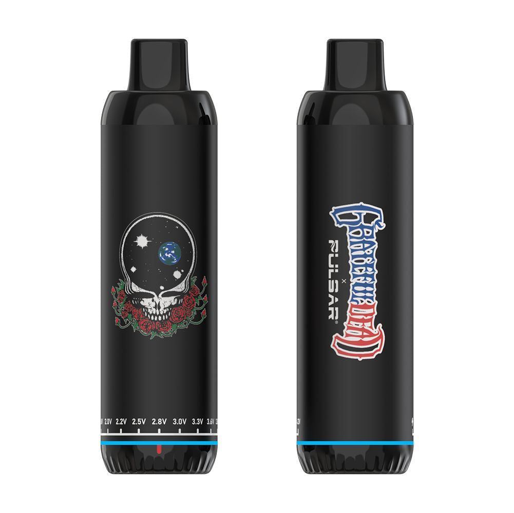 Pulsar 510 DL 3.0 Twist in Space Your Face, showing a side-by-side view of the front galaxy-filled skull and the back with the official Grateful Dead x Pulsar logo.