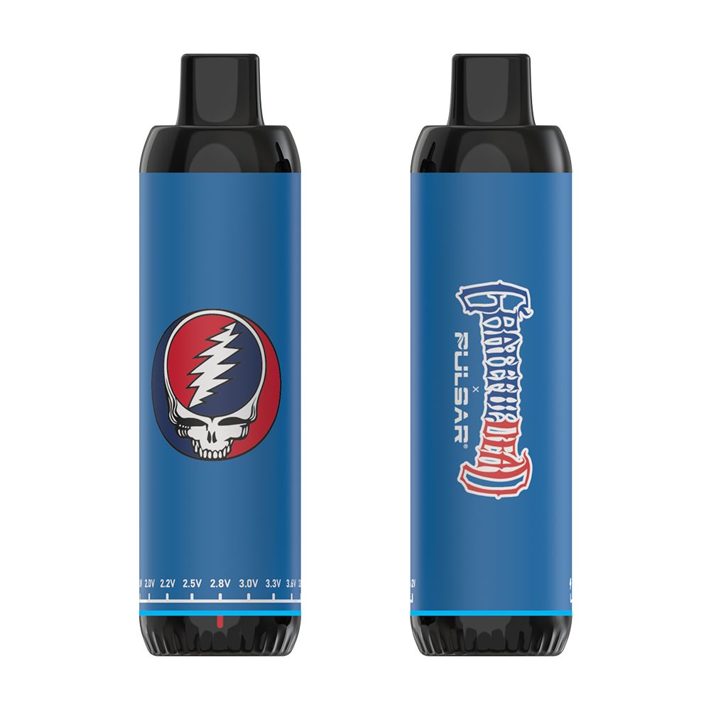 Pulsar 510 DL 3.0 Twist in Steal Your Face, showing a side-by-side view of the iconic red, white, and blue lightning bolt skull and the collaborative branding on the reverse.