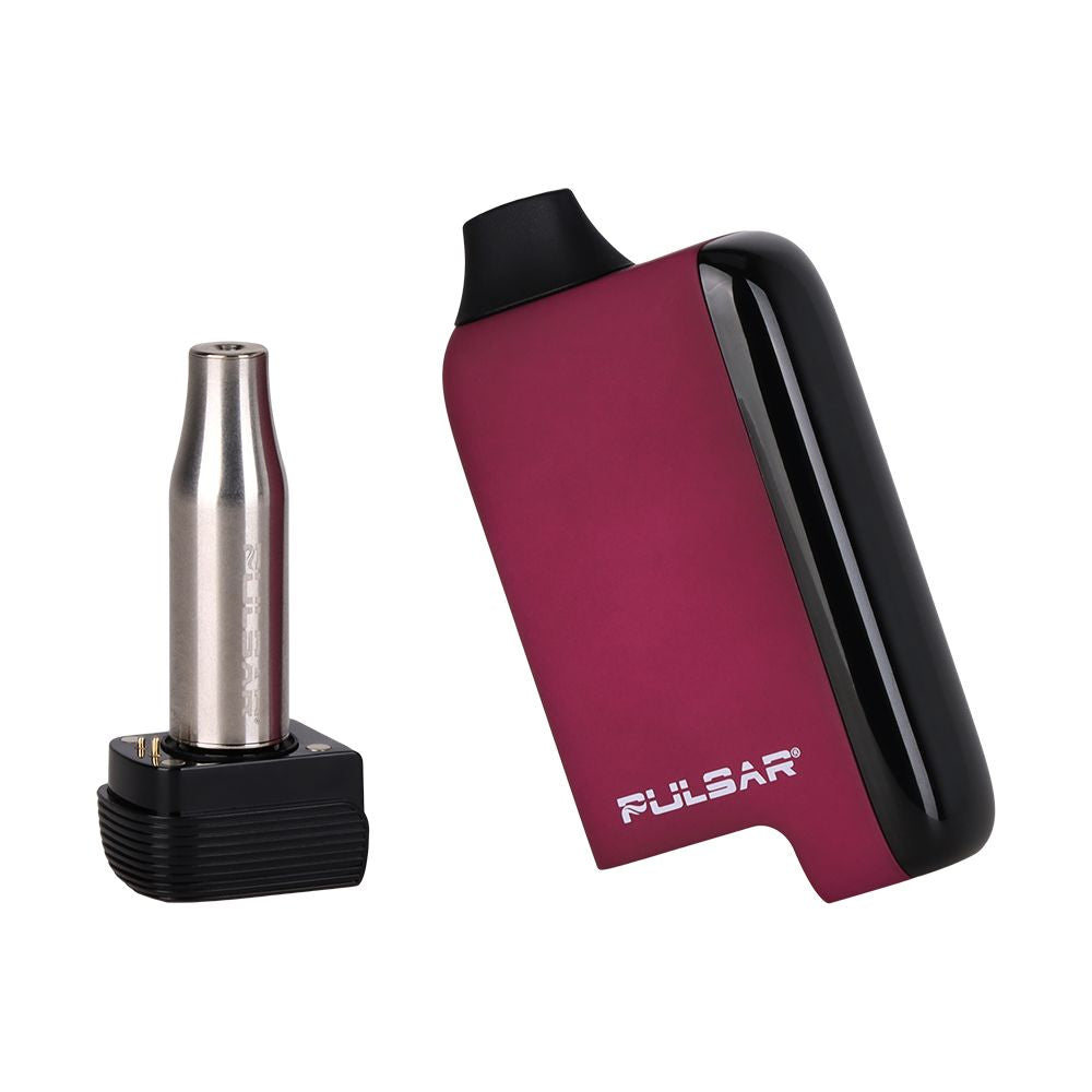 Pulsar 510 DL 5.0 Thermo in Fairy Fire with the magnetic base fully detached, showing the Wax Atomizer Bullet screwed into the 510-thread base for easy loading.