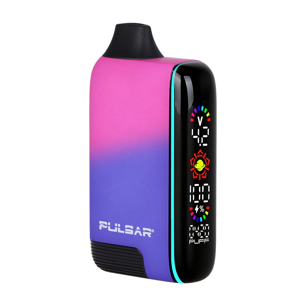 Pulsar 510 DL 5.0 Thermo in Royal Wizard, illustrating the active color shift from deep blue to pink, featuring a lit digital display.