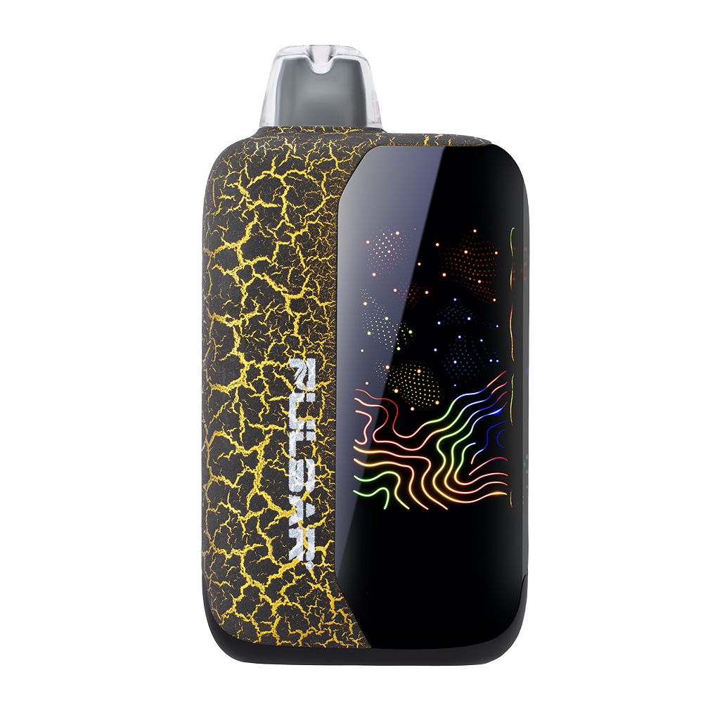 Pulsar 510 DL 6.0 1000mAh Vape Bar in Gold Crackle finish with an active LCD screen showing voltage control settings.