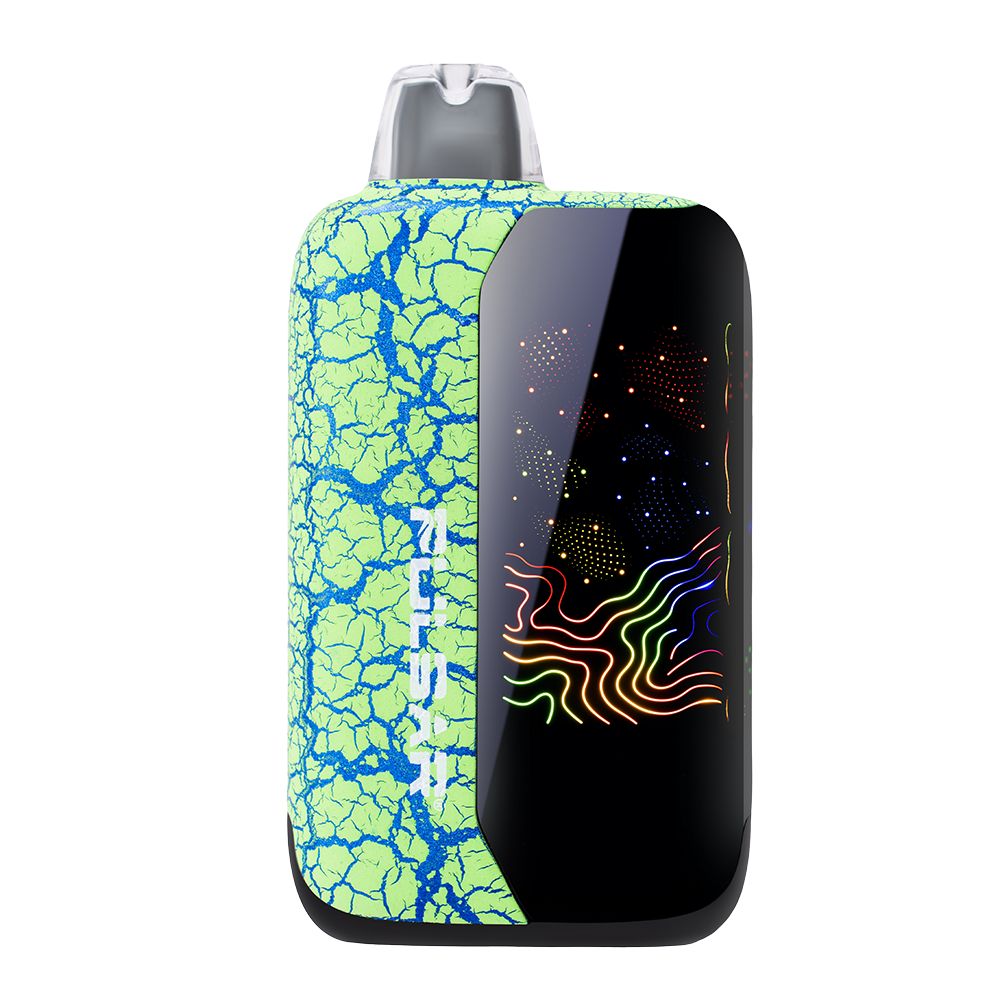 Pulsar 510 DL 6.0 1000mAh Vape Bar in Green Crackle finish with an active LCD screen showing voltage settings.