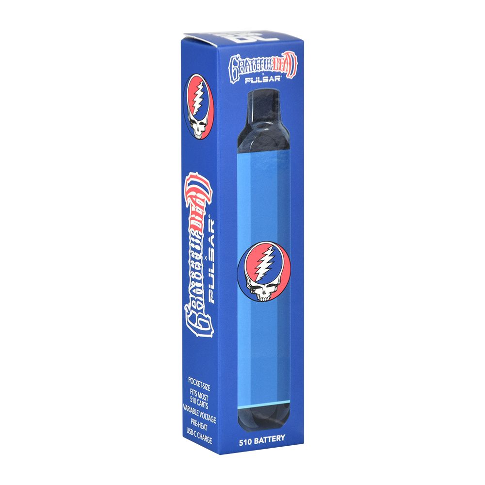 The front of the Pulsar 510 DL retail box for the Steal Your Face edition, showcasing the iconic Grateful Dead lightning bolt skull branding.