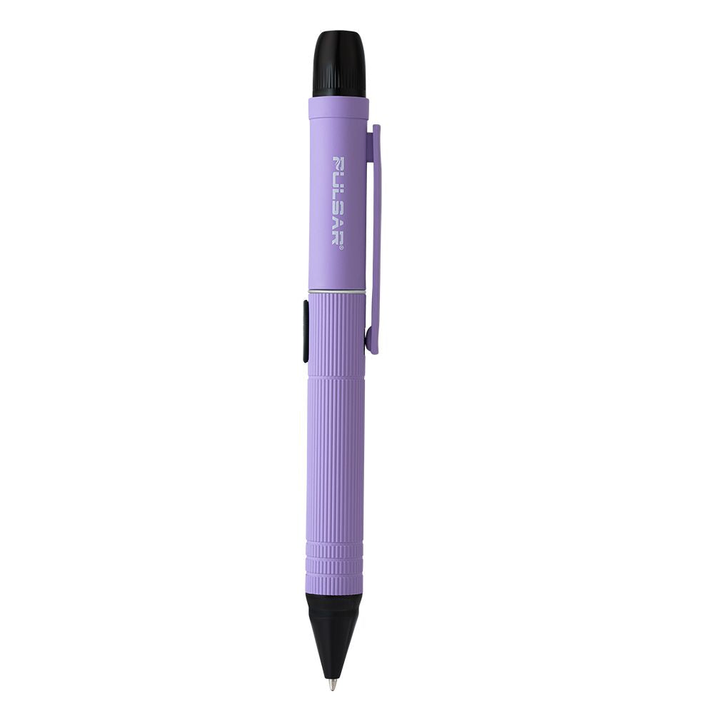 The Pulsar 510 DL Scribe in Lavender Purple, showcasing the fully capped, discreet profile that looks identical to a high-quality office pen.