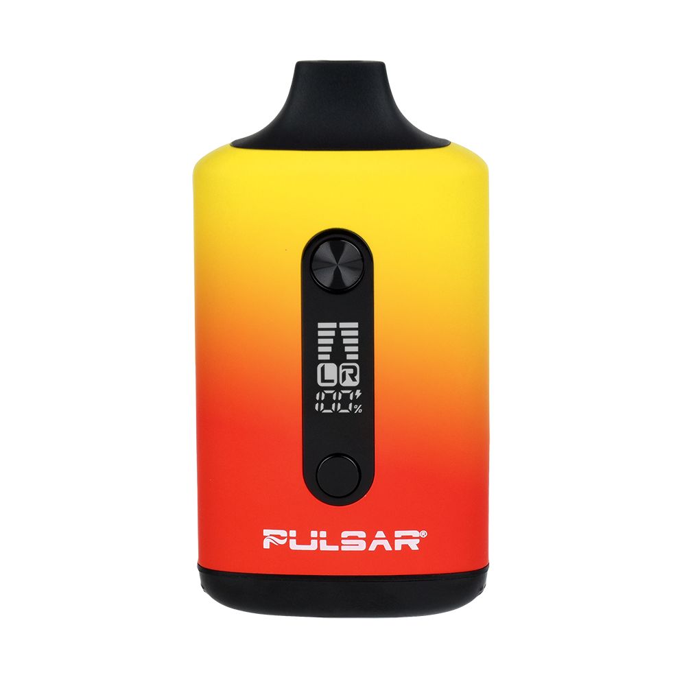 Pulsar 510 DL Tandem in Thermal Magic Missile, featuring the red and yellow color-changing Thermo Series exterior designed for discreet dual cartridge vaping.
