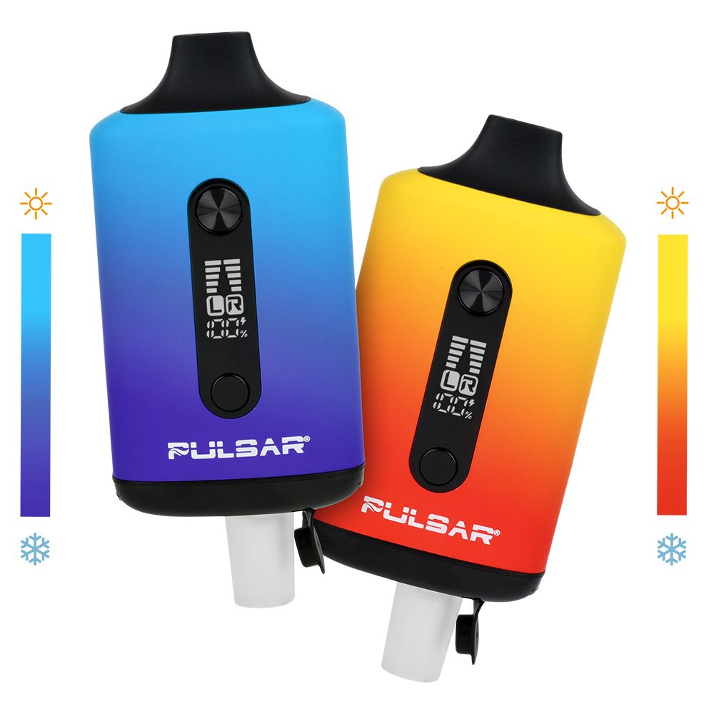 Pulsar 510 DL Tandem shown with the included 14mm male water pipe adapter installed and showing half way thermal color transition 