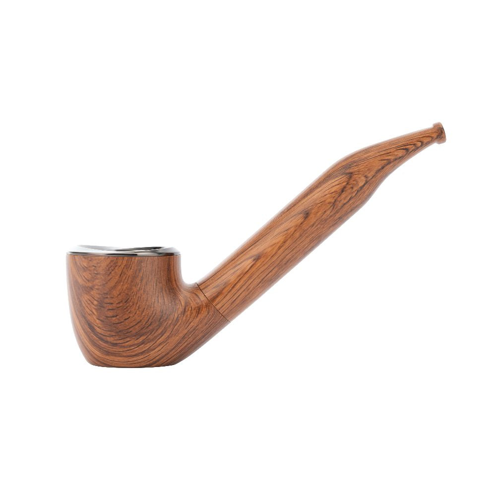 Side profile of the Pulsar 510 DL Wizard Pipe in Bewitched Briar with the short stem, showcasing the sleek, traditional pipe silhouette and light wood-grain aesthetic.