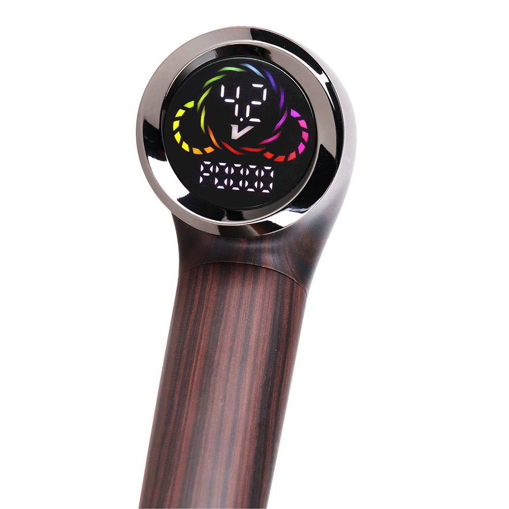 Close-up detail of the Pulsar 510 DL Wizard Pipe in Mystic Mahogany, showcasing the high-quality wood-grain texture and the seamless fit of the modular mouthpiece.