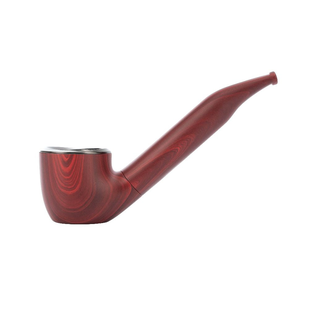 Side profile of the Pulsar 510 DL Wizard Pipe in Mystic Mahogany with the short stem, illustrating the seamless transition between the battery body and the interchangeable mouthpiece.