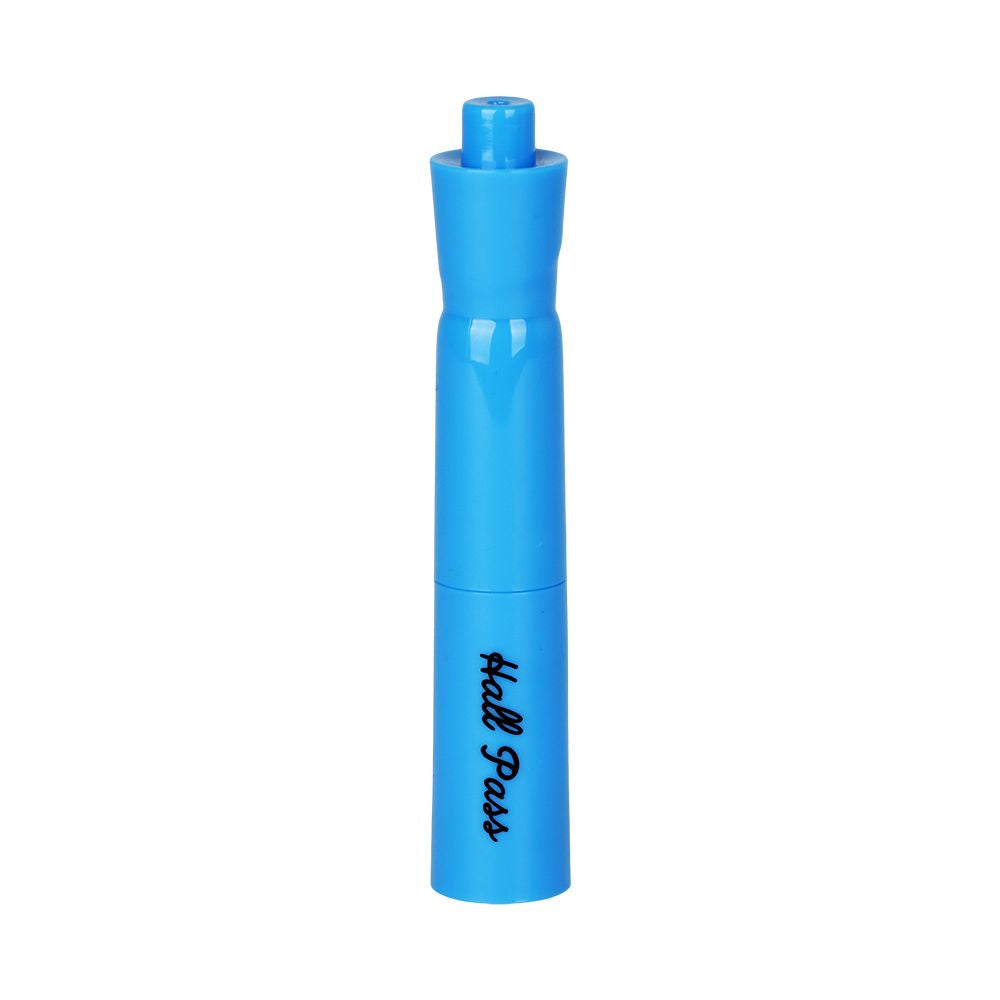 Blue Pulsar 510 Hall Pass Vaporizer displaying the Hall Pass product logo on a high-quality matte finish.