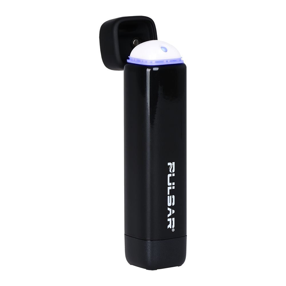 Pulsar 510 Jetpack in Abyss (Deep Black), illustrating the hygienic and concealed nature of the design with the flip-top lid fully open.